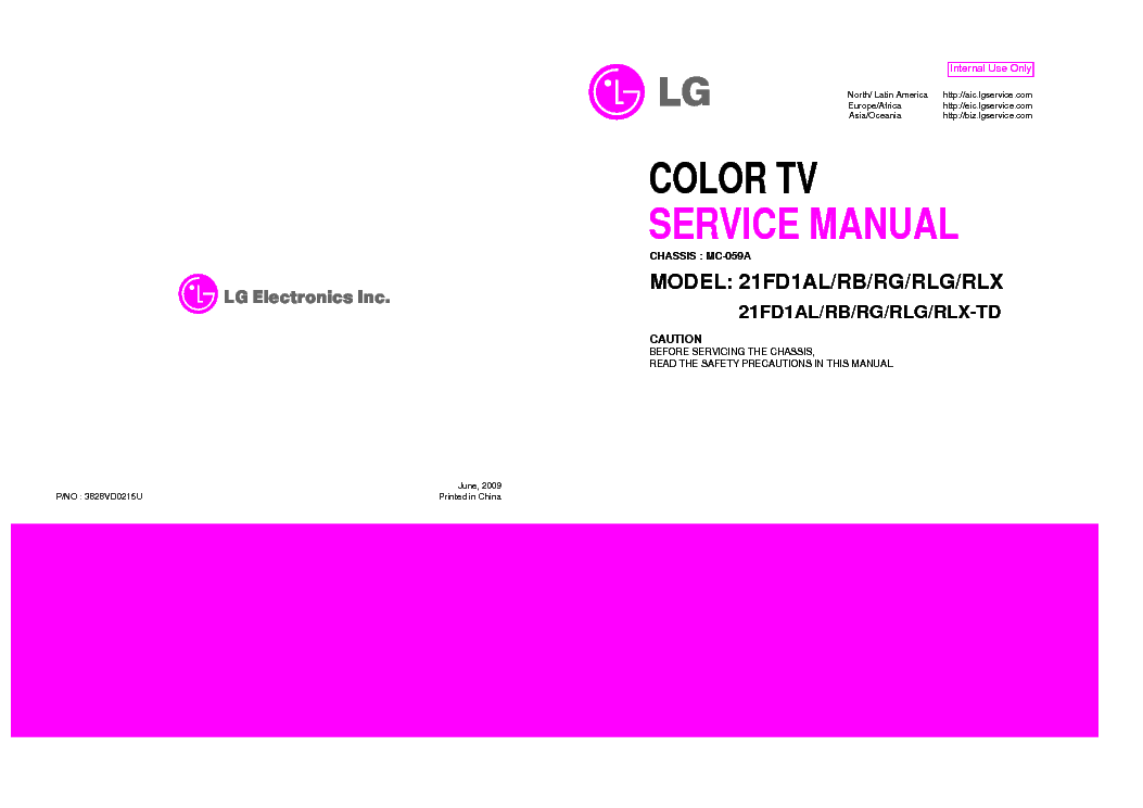 LG 21FD1AL[RB][RG][RLG][RLX] CHASSIS MC-059A service manual (1st page)